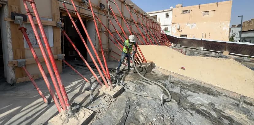 أعمال ميدانية بجوار التدعيم من أرشيف هامات